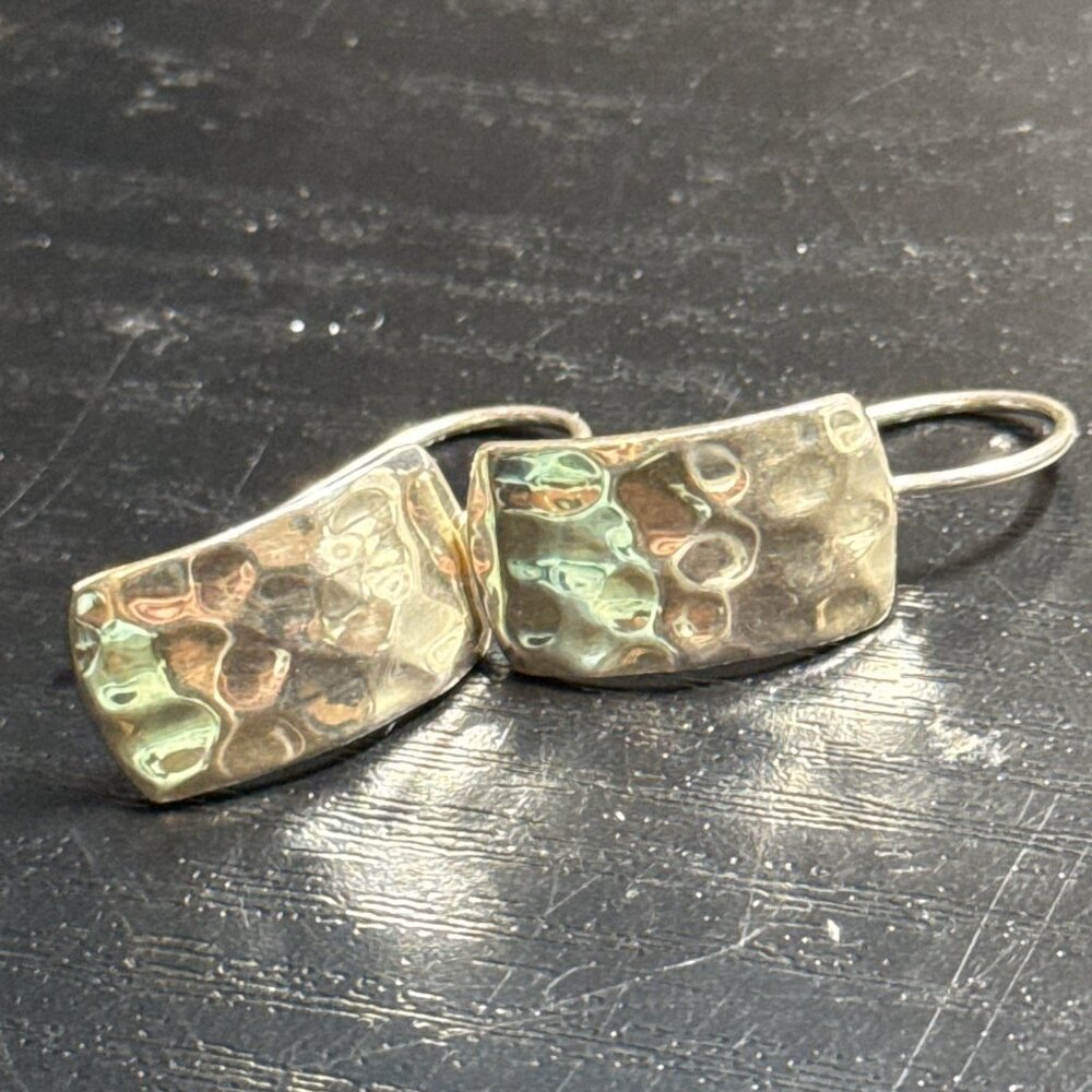 Silpada 925 Hammered Rectangular Drop Earrings - image 2